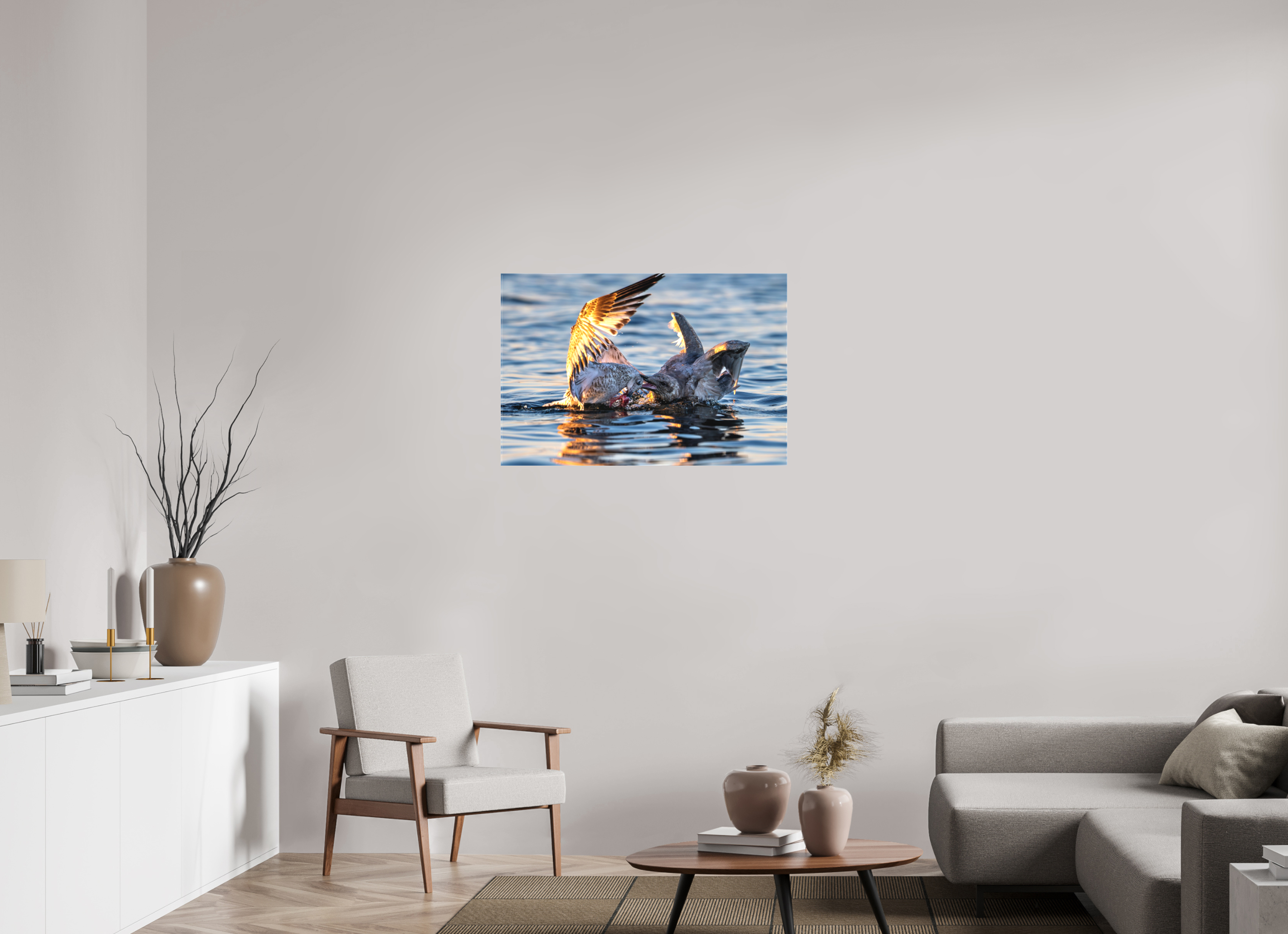 36 x 24″, Matte Canvas with Wrapped Edges Seabird Battle
