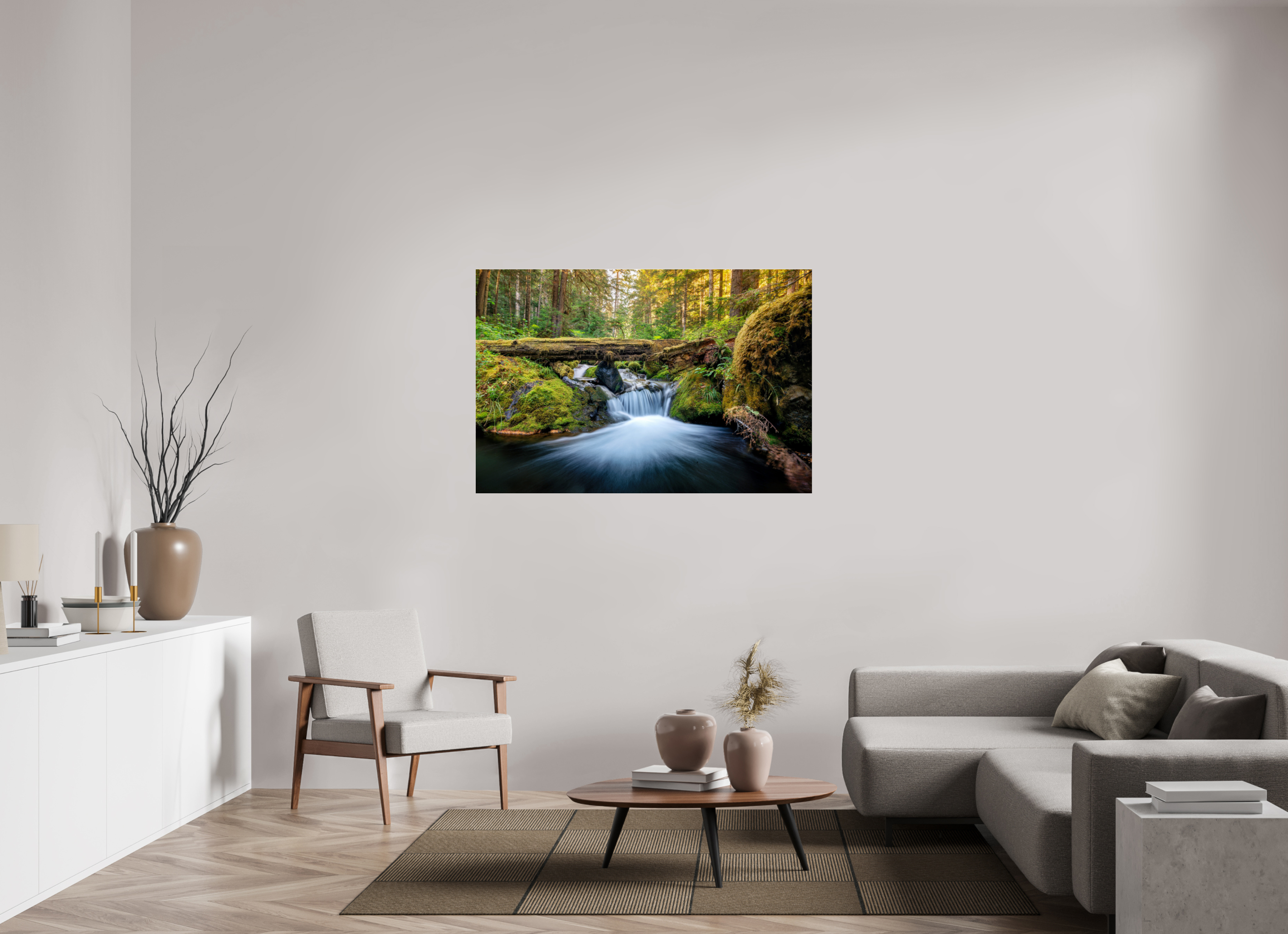 54 x 36″, Photo Print Under Acrylic Glass Falls on the Quilcene River