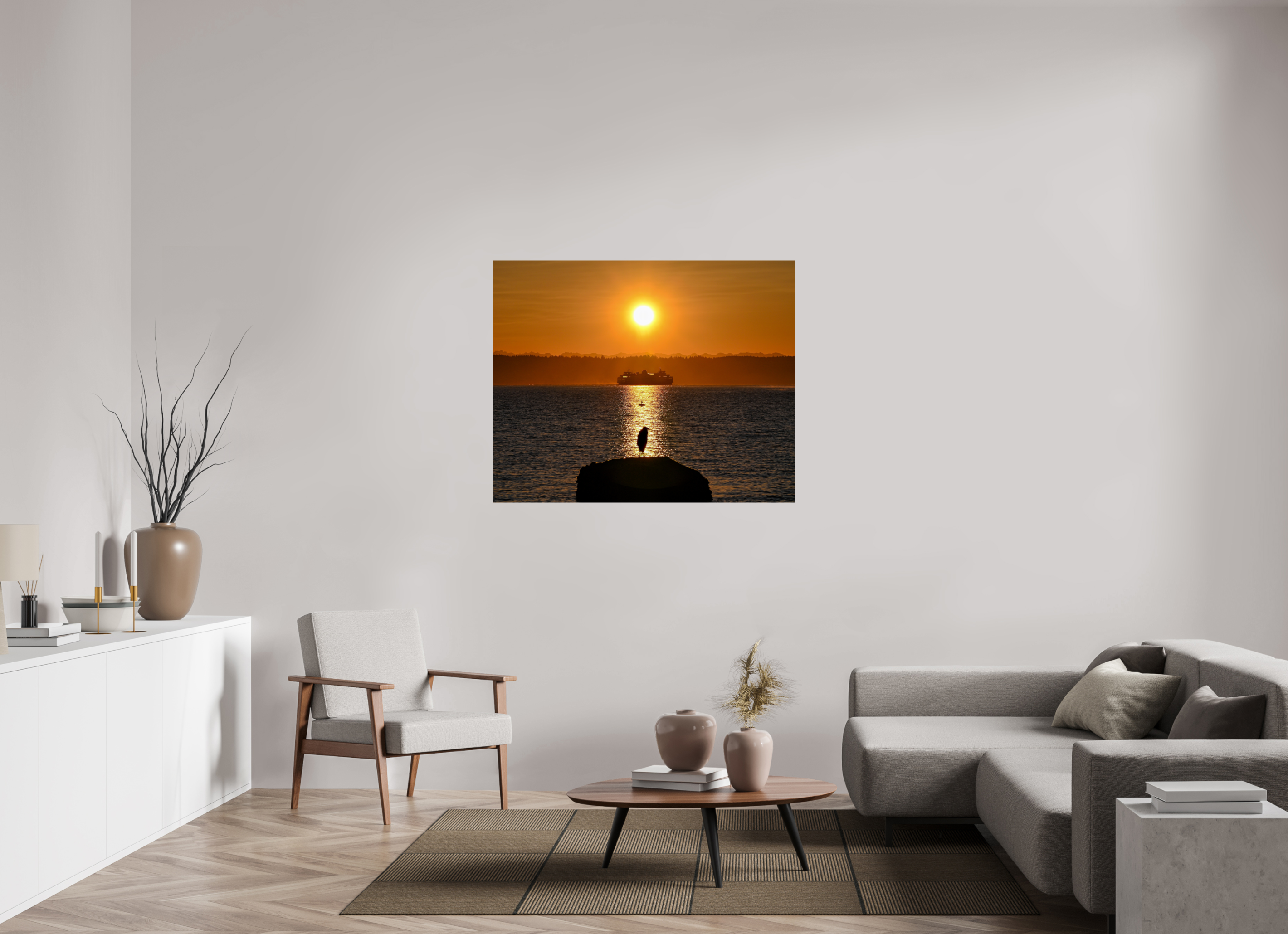48.7 x 39″, Quality Photo Print On Fuji Crystal DP II Paper Sunrise on Tide Rock