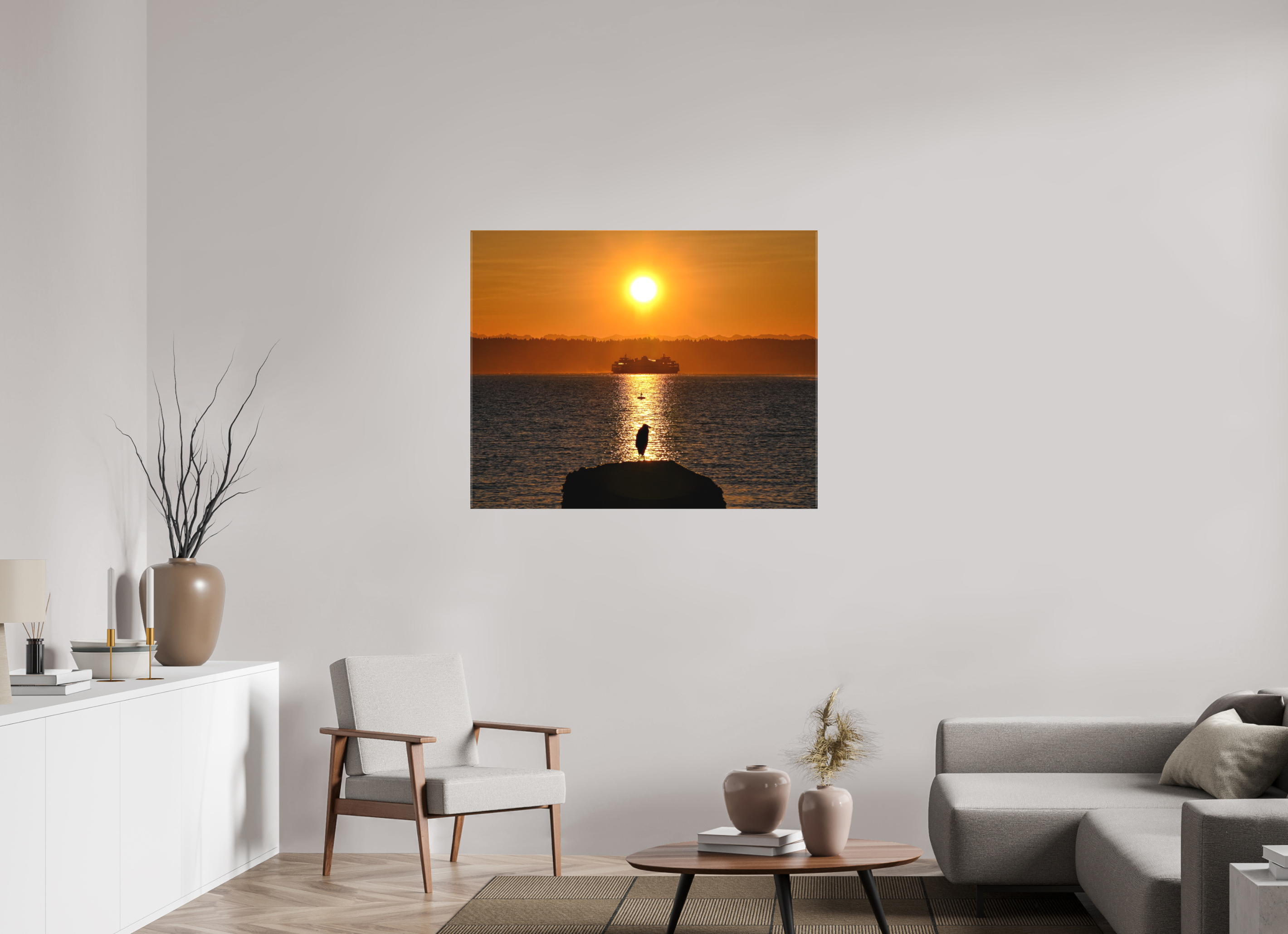 43.7 x 35″, Matte Canvas with Wrapped Edges Sunrise on Tide Rock