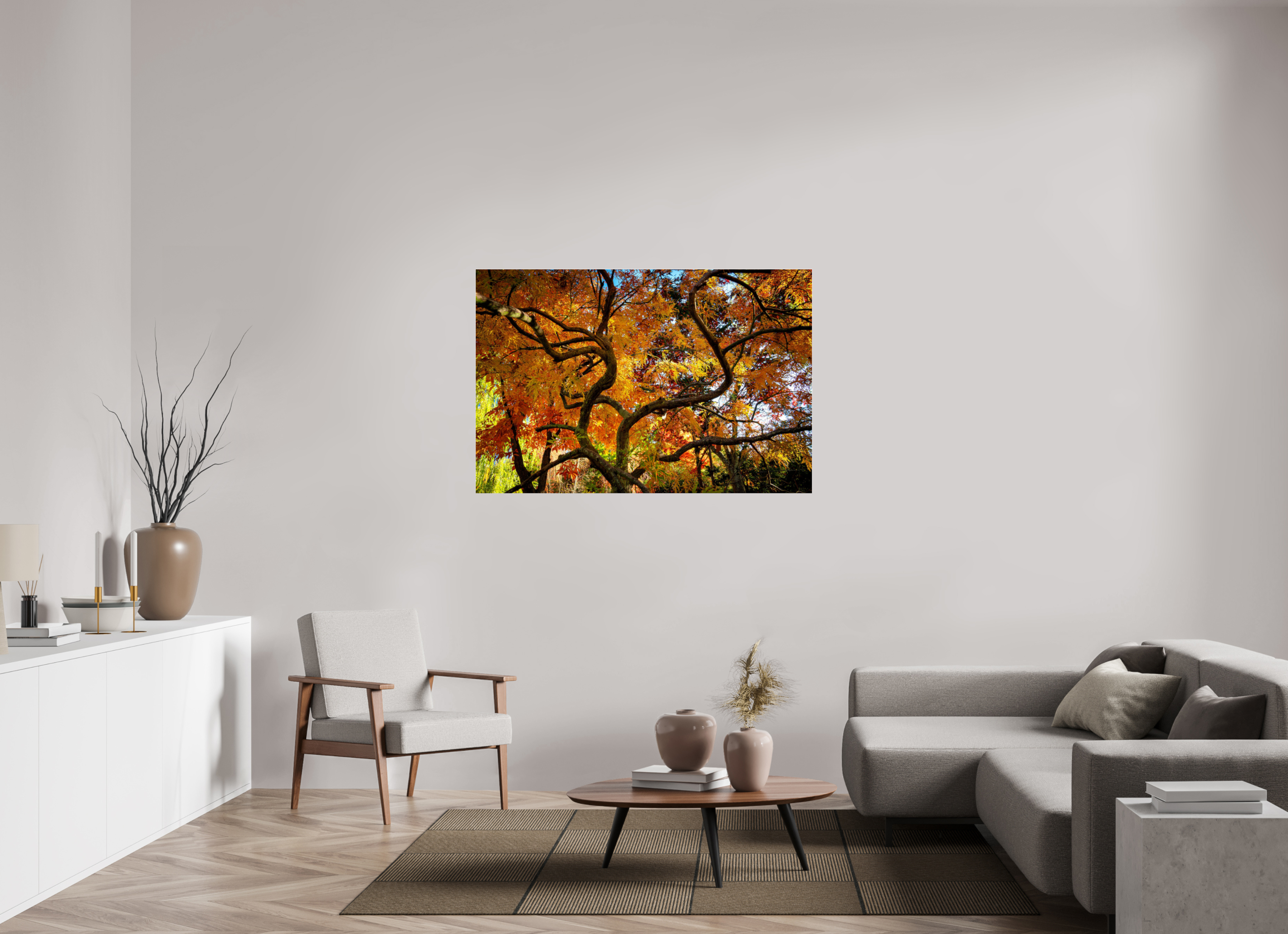 54 x 36″, Photo Mounted Under Acrylic Glass Autumn Maple