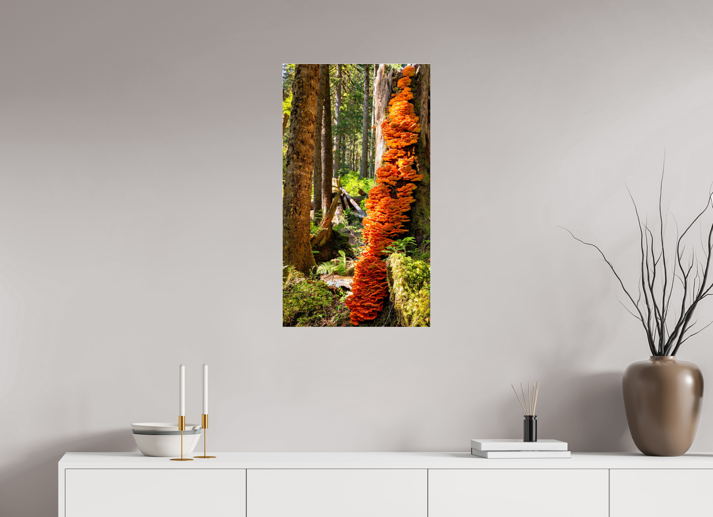 18 x 32″, Photo Mounted Under Acrylic Glass Flaming Stump