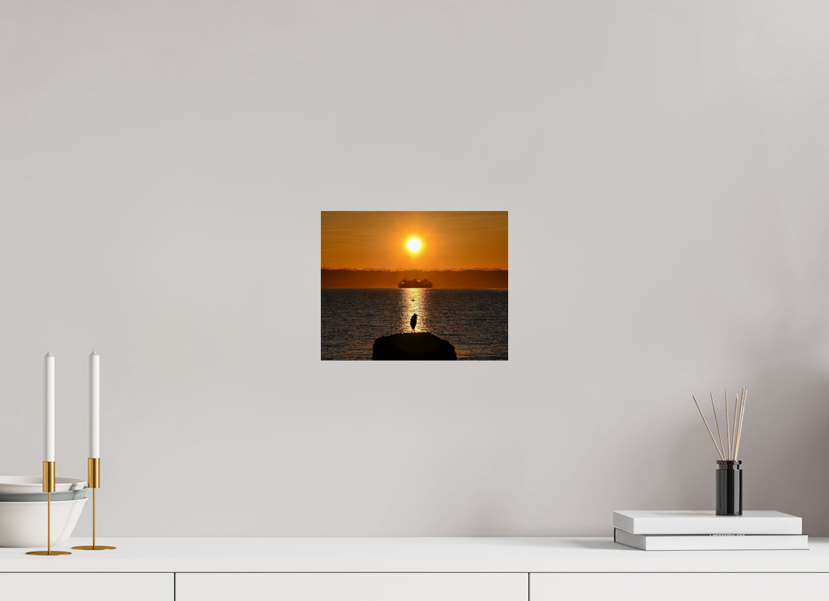 10 x 8″, Photo Print Under Acrylic Glass Sunrise on Tide Rock