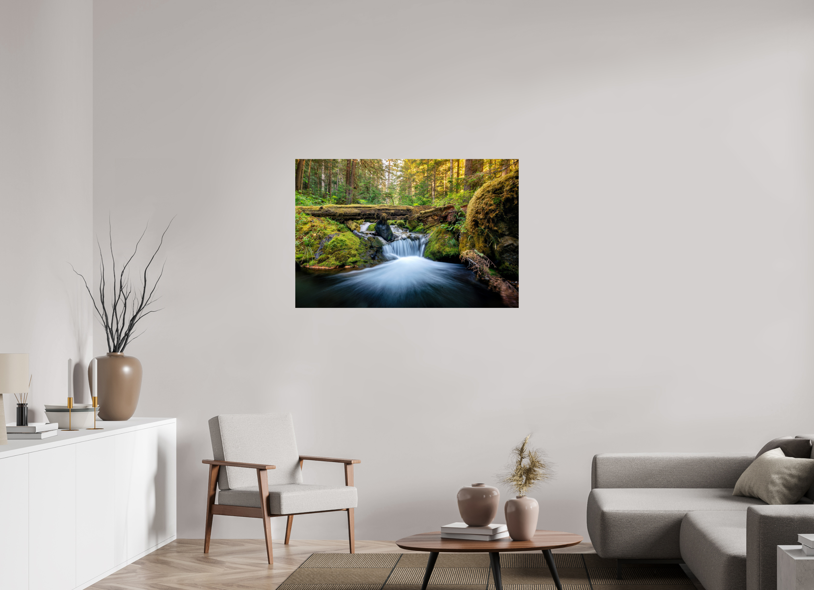 45 x 30″, Photo Print on Aluminum Backing Falls on the Quilcene River