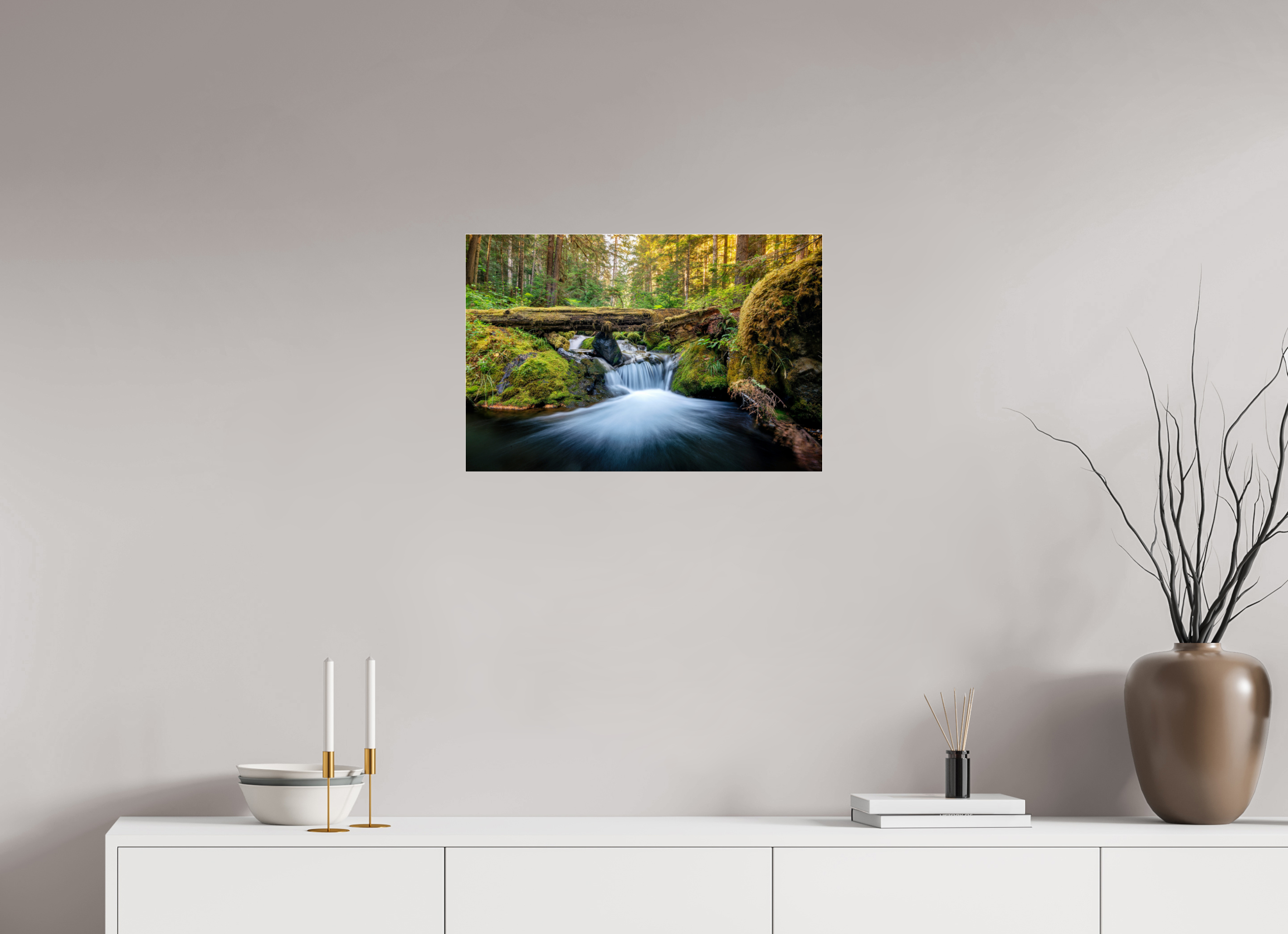 24 x 16″, Photo Mounted Under Acrylic Glass Falls on the Quilcene River