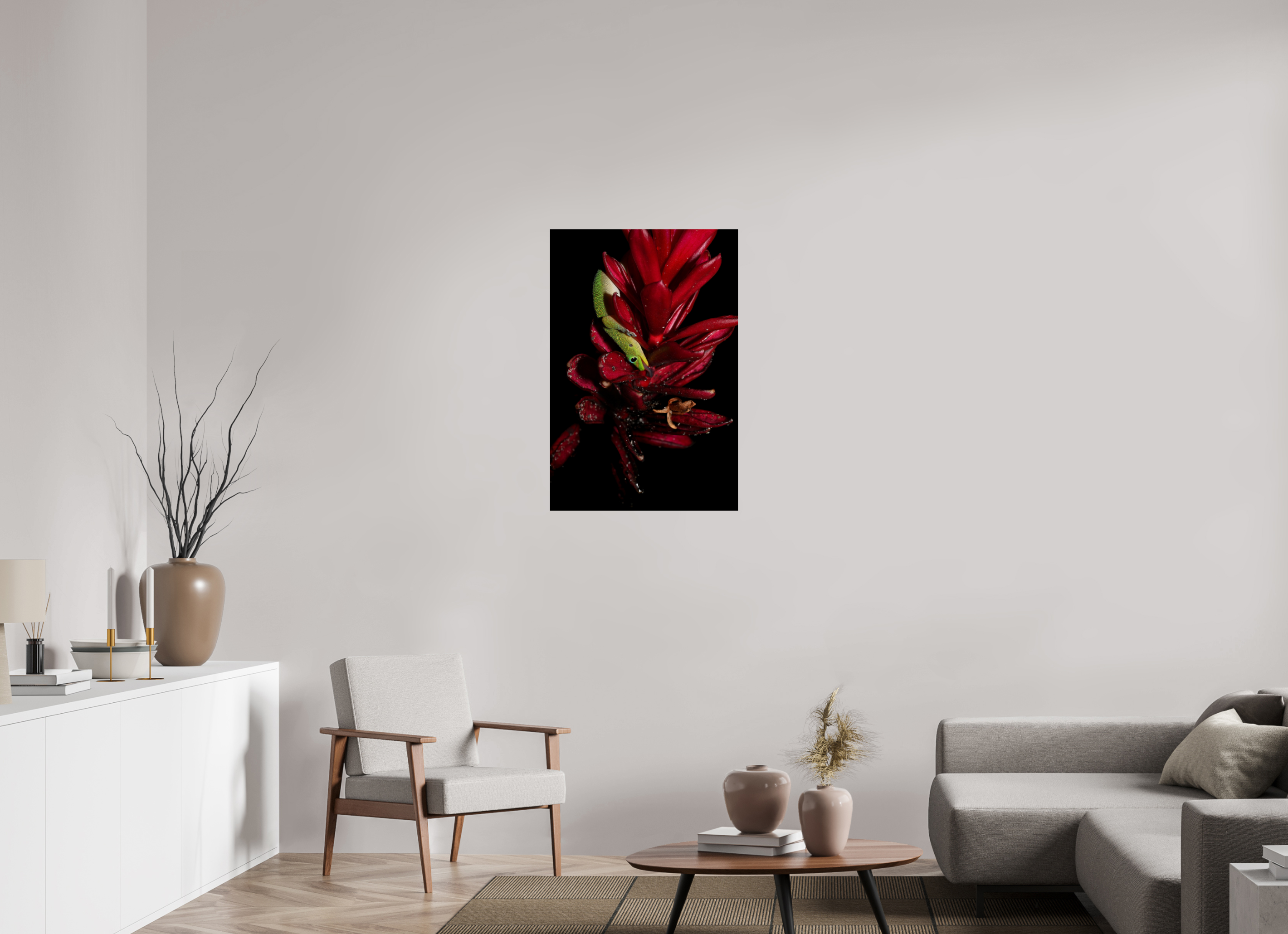 24 x 36″, Photo Print On Fuji Crystal DP II Gecko on Flower