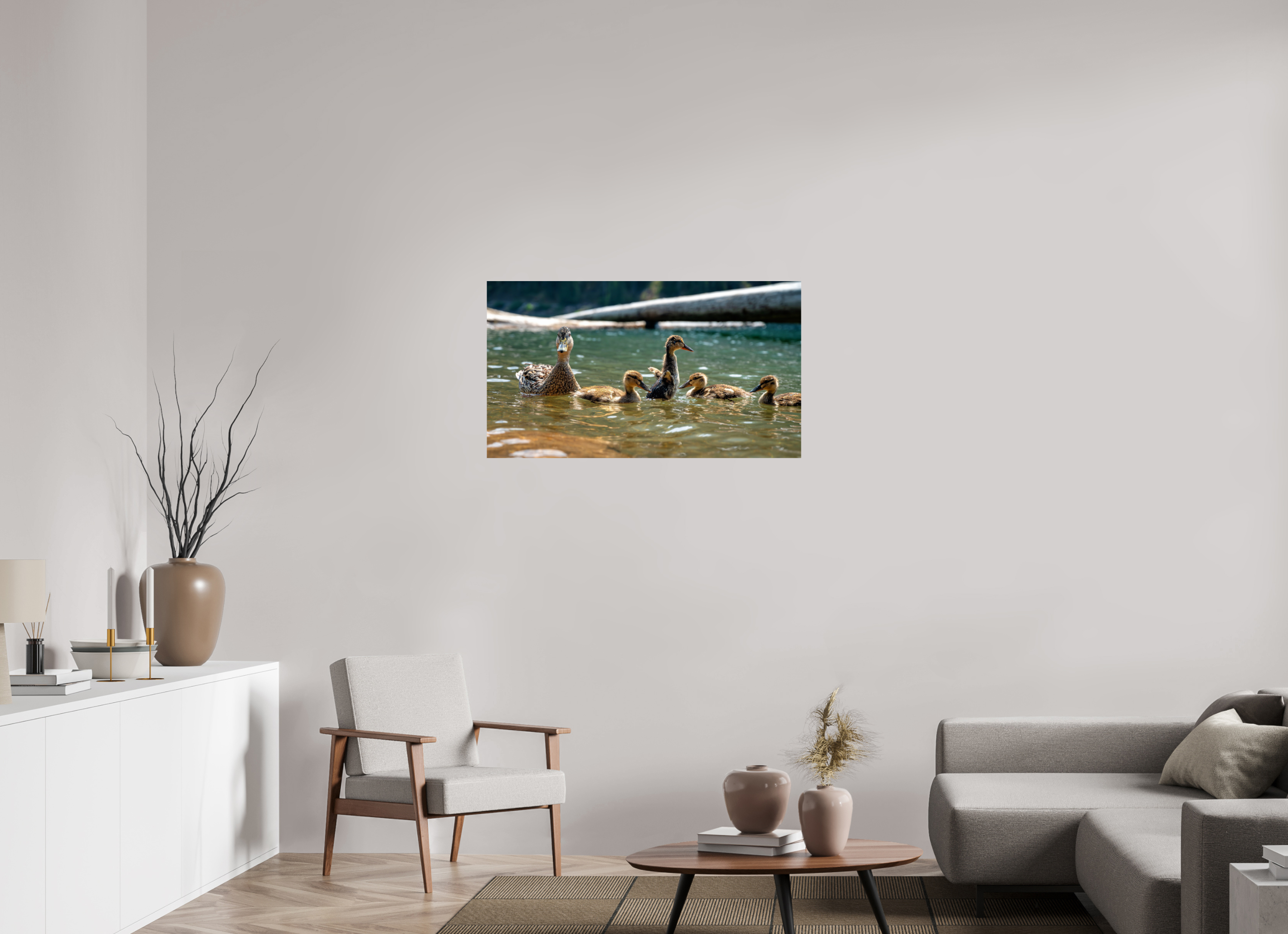 40 x 22.5″, Photo Print on Aluminum Backing Ducklings These Days.
