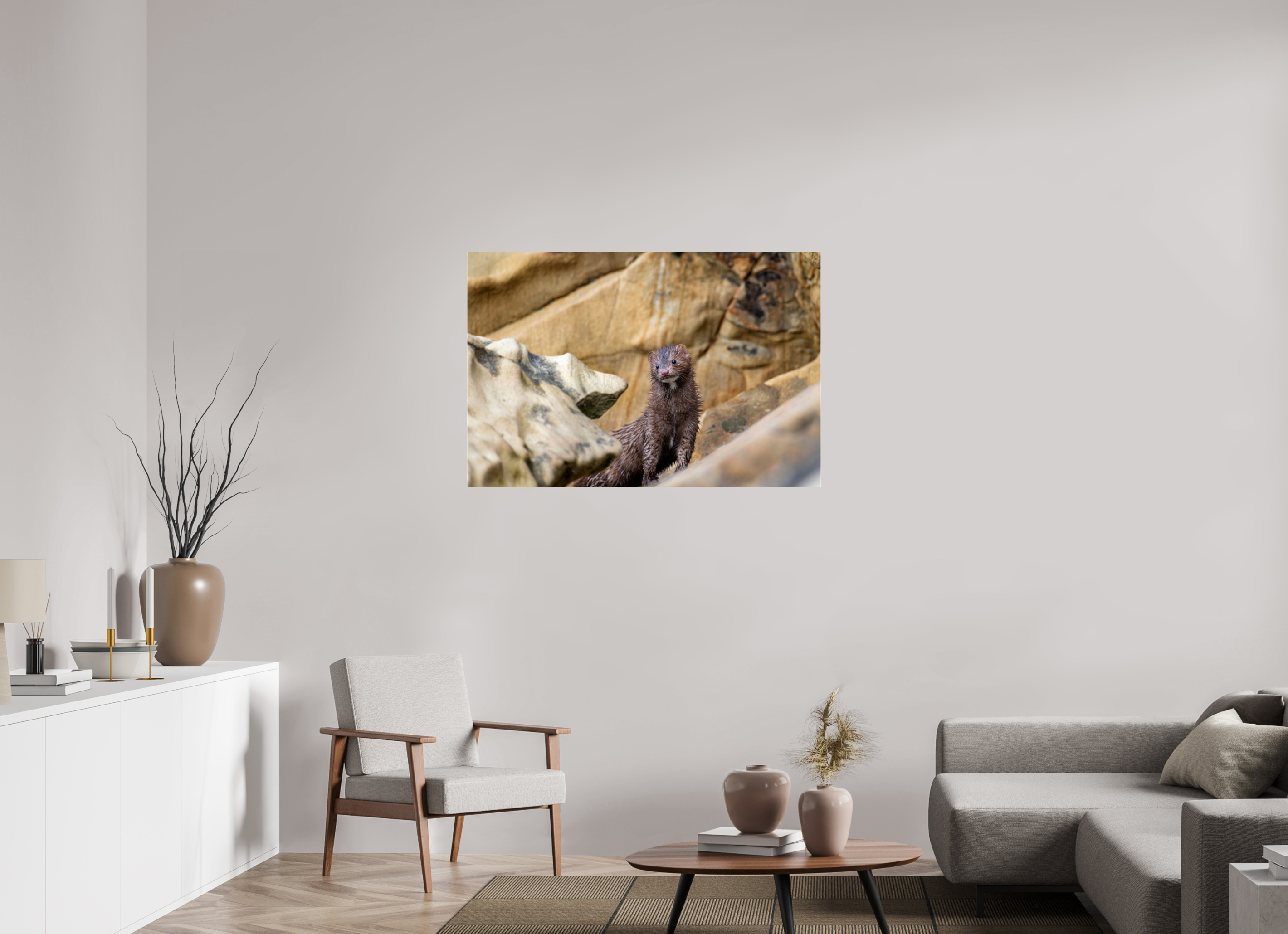 45 x 30″, Photo Print Under Acrylic Glass Seaside Mink