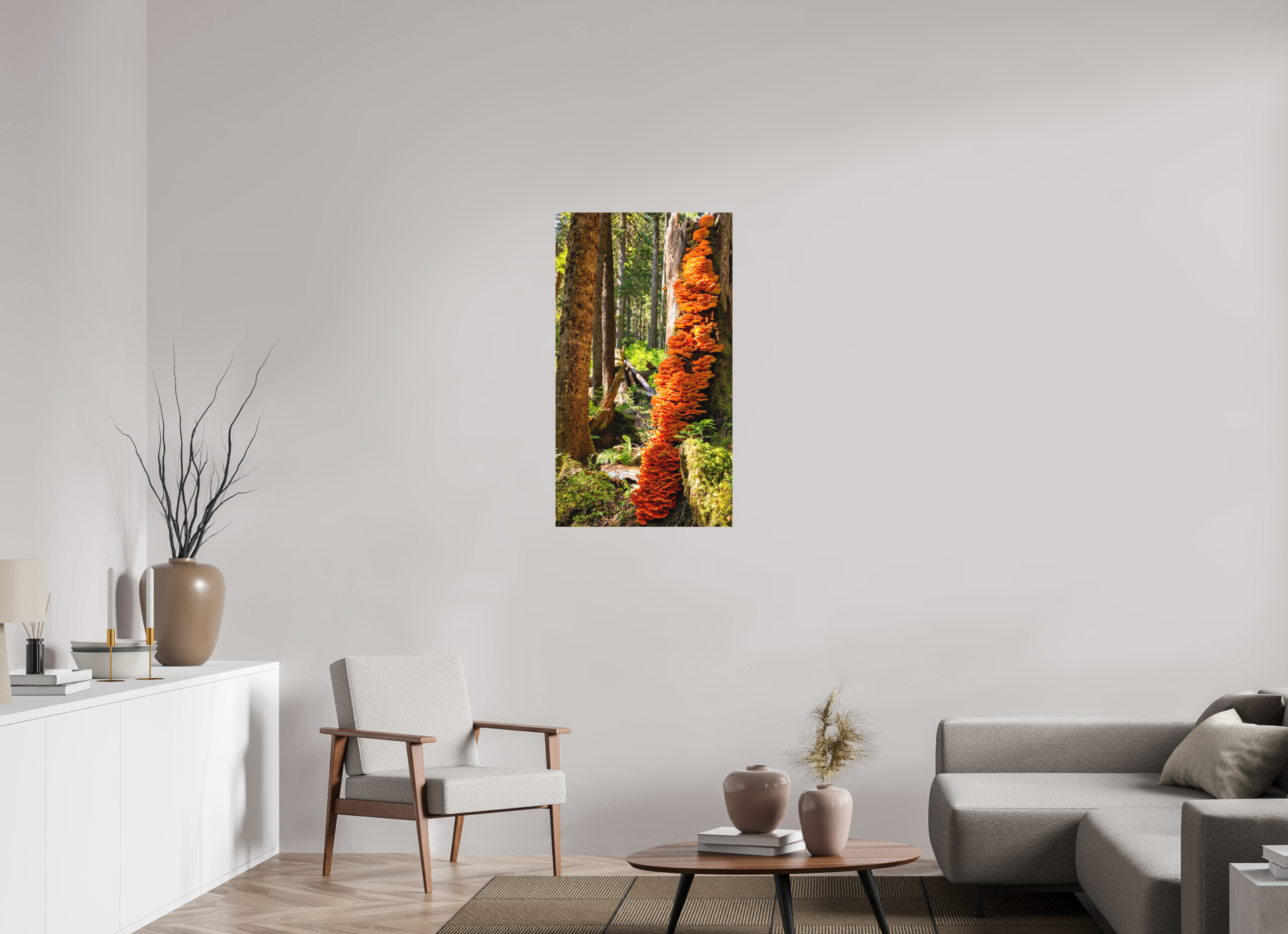 22.5 x 40″, Direct Print on Aluminum with mounting hardware included. Flaming Stump