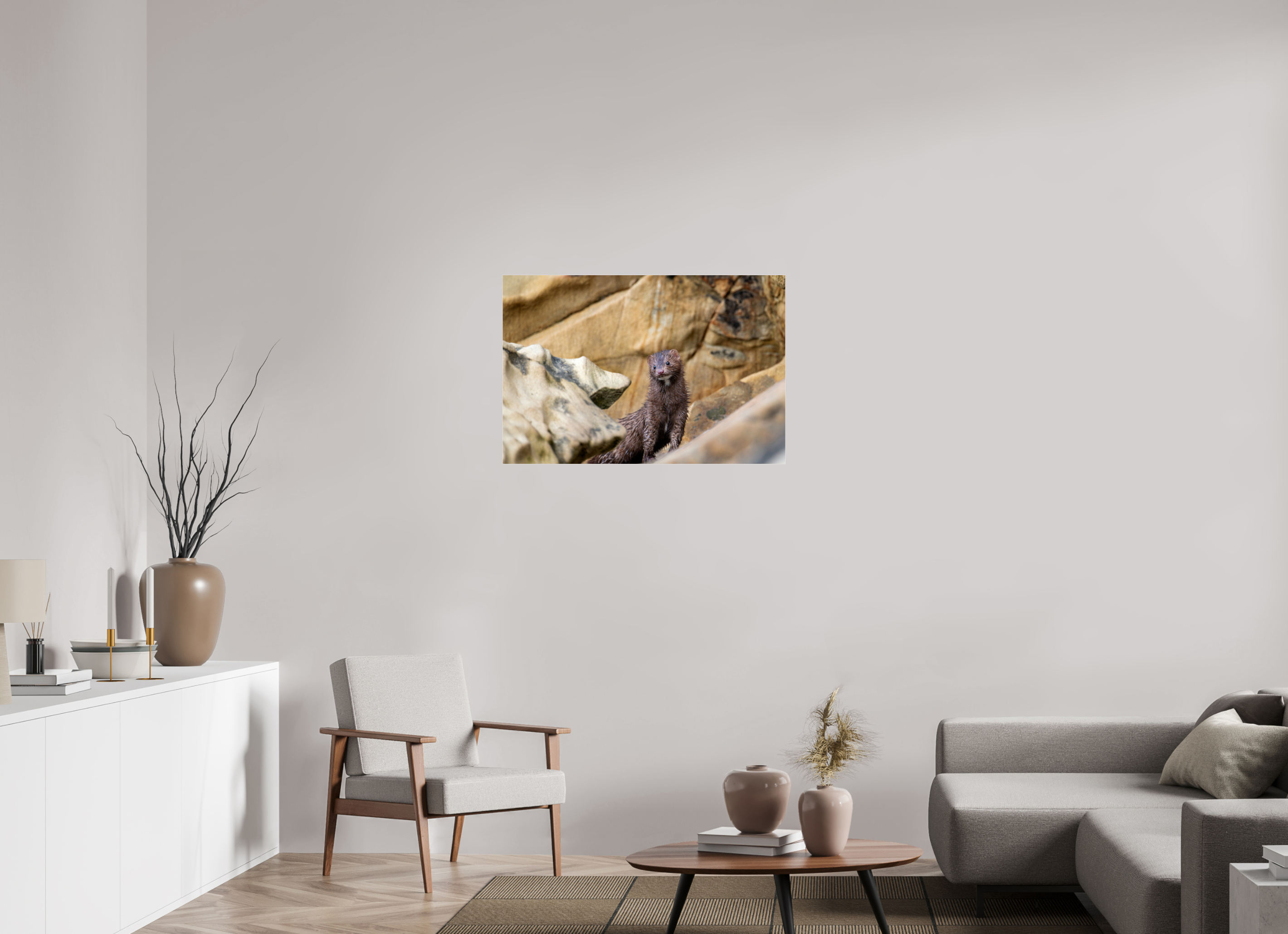 36 x 24″, Photo Print Under Acrylic Glass Seaside Mink