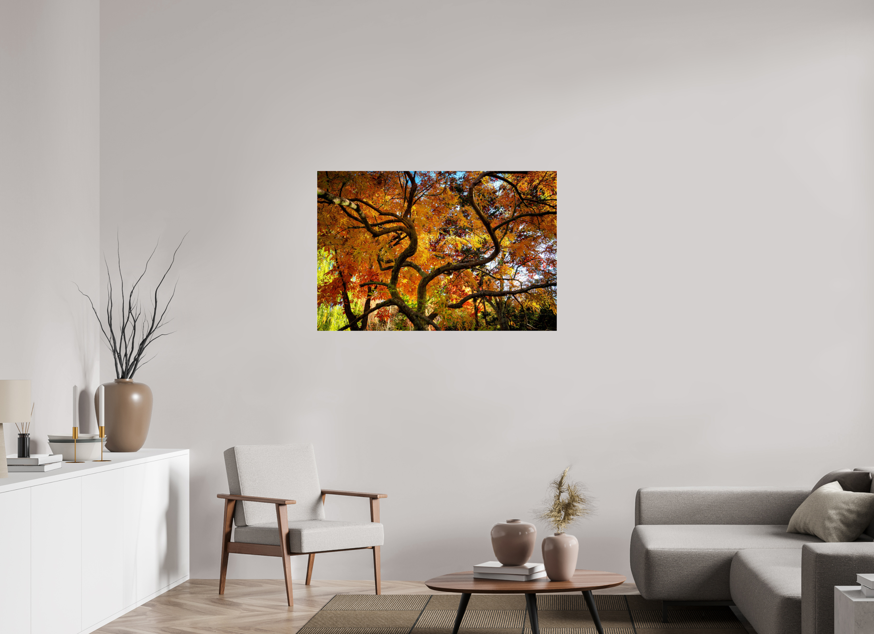 45 x 30″, Photo Mounted Under Acrylic Glass Autumn Maple