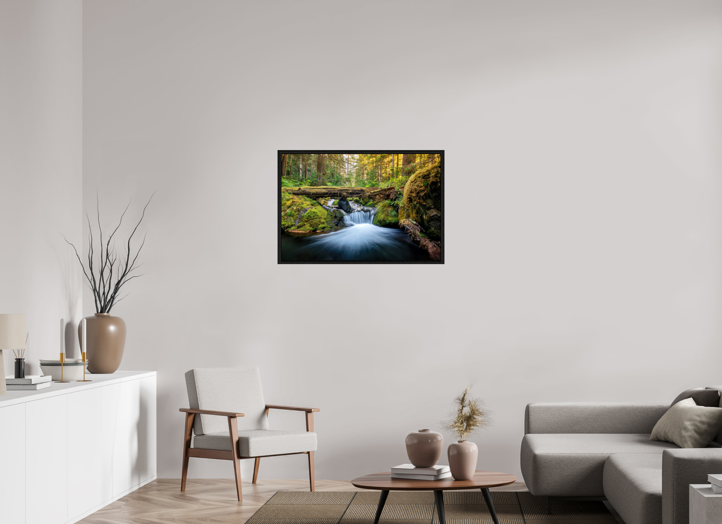 36 x 24″, Floater Frame Falls on the Quilcene River