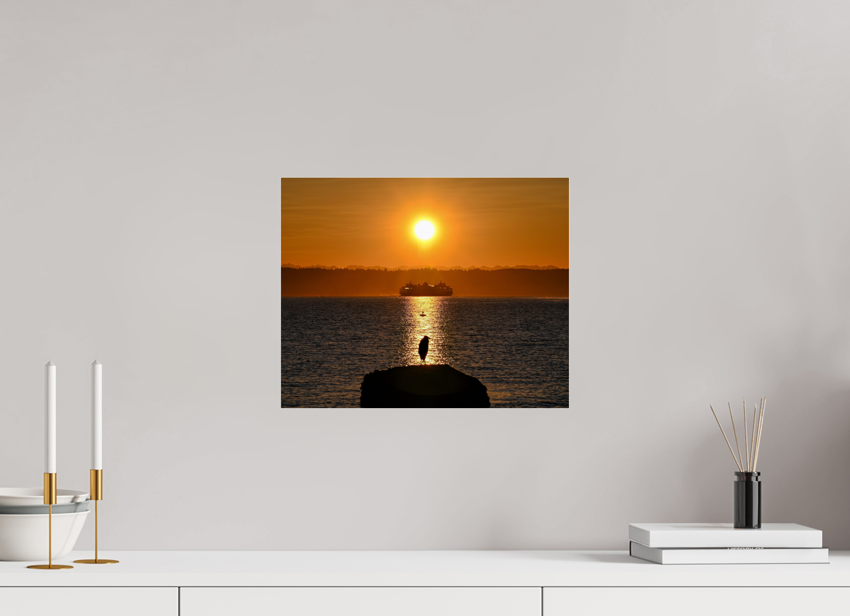 15 x 12″, Photo Print Under Acrylic Glass Sunrise on Tide Rock