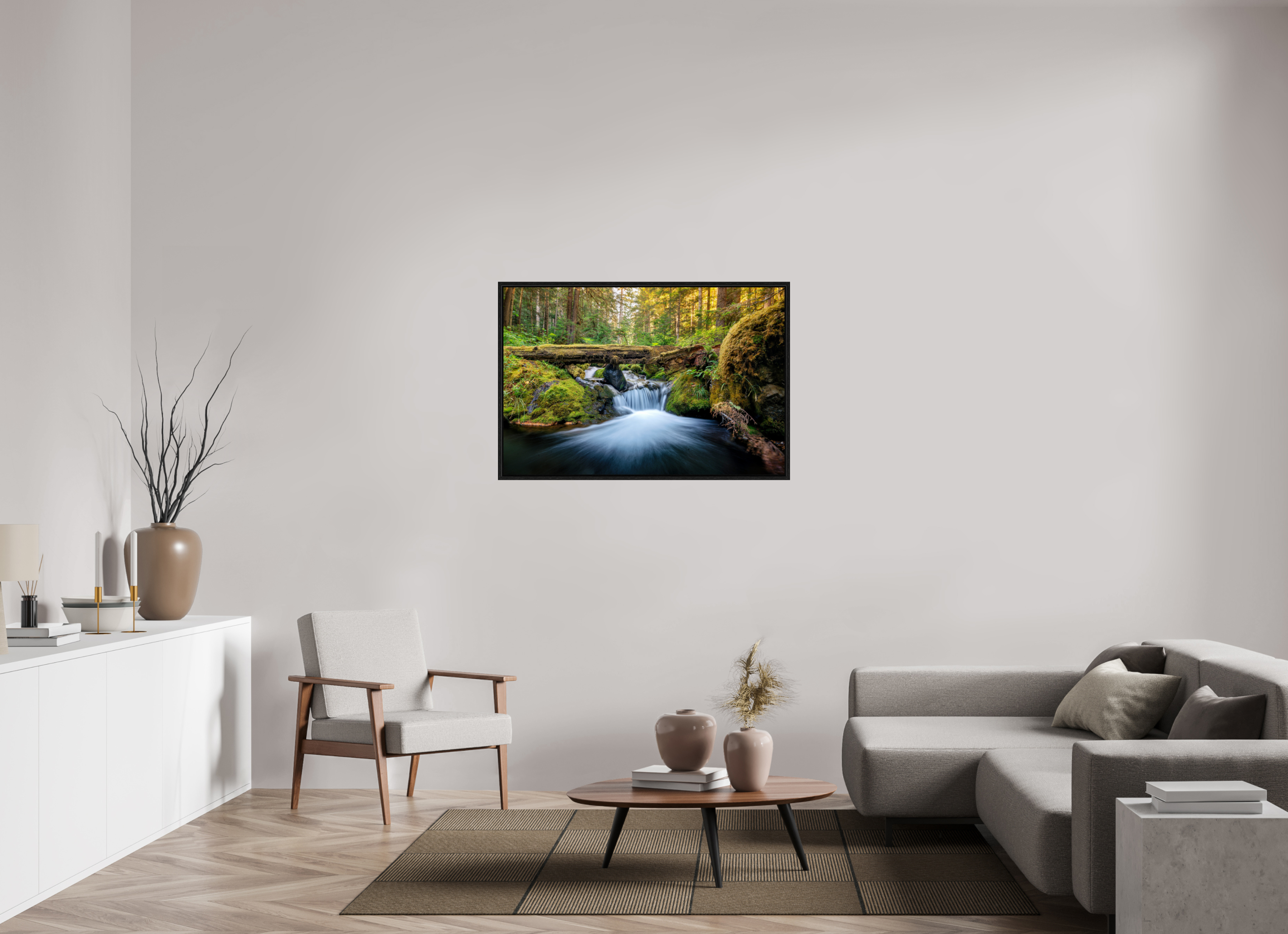 45 x 30″, Floater Frame Falls on the Quilcene River