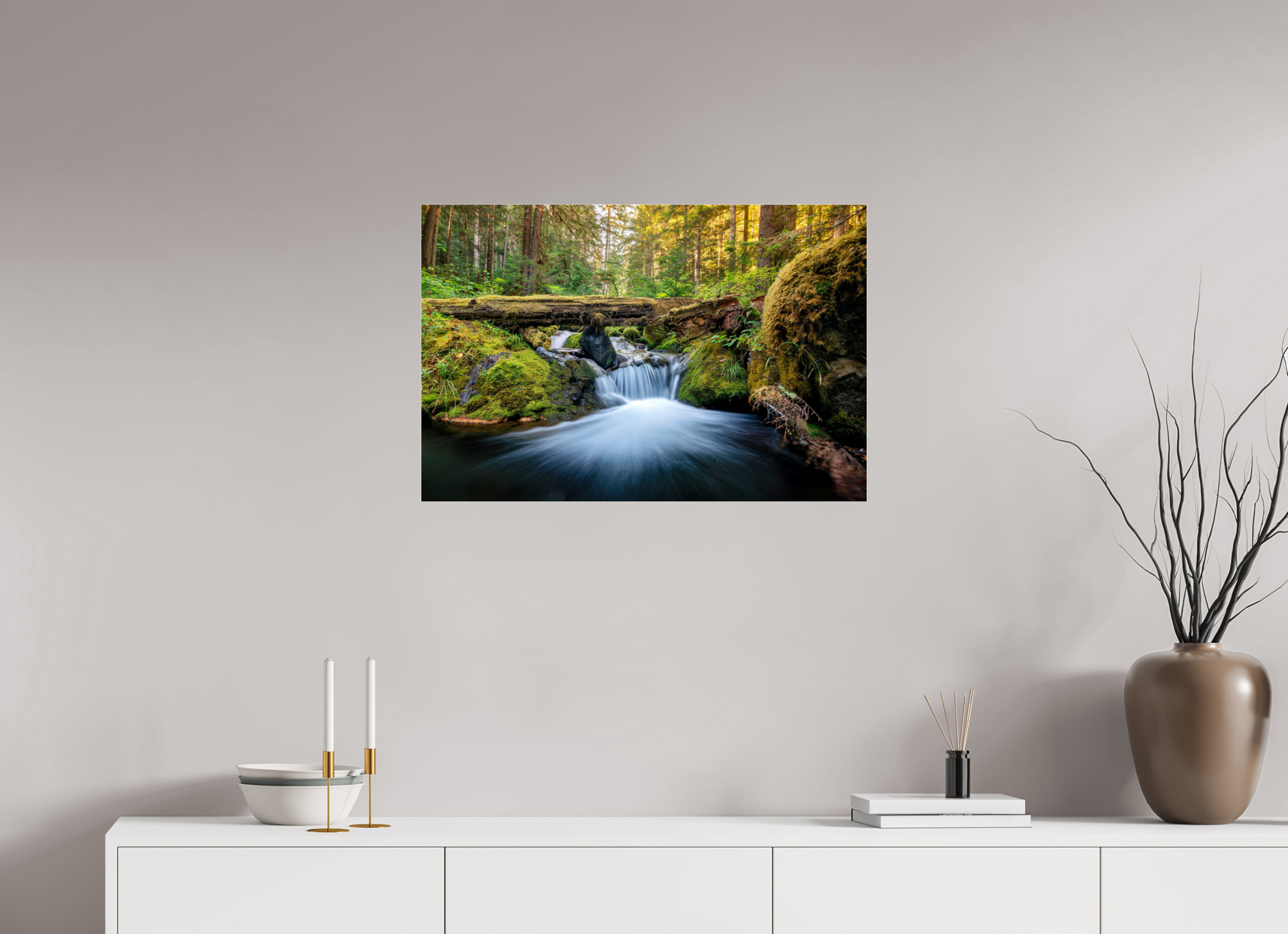 30 x 20″, Photo Print Under Acrylic Glass Falls on the Quilcene River