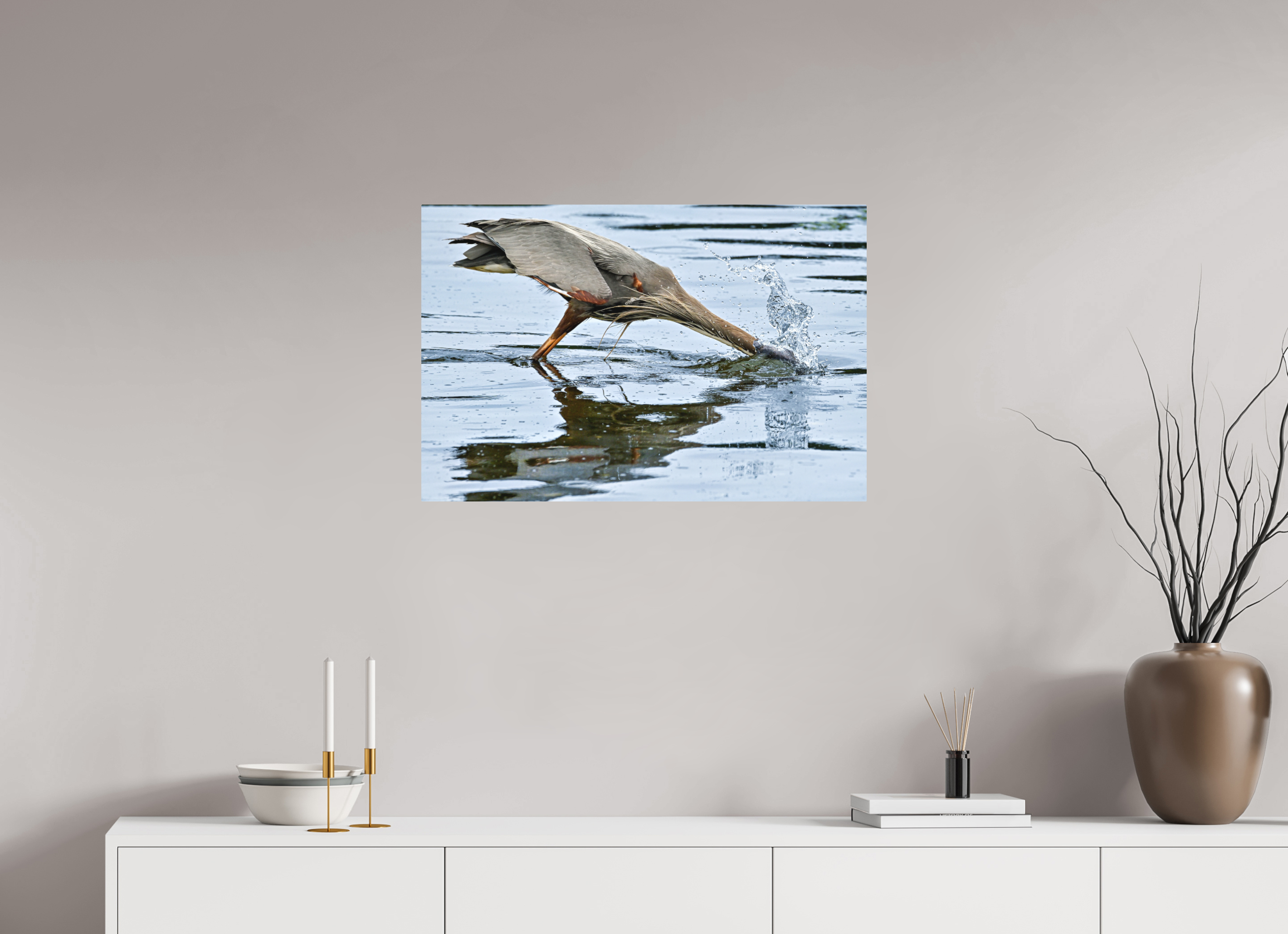 30 x 20″, Direct Print on Aluminum with mounting hardware included. The Plunge